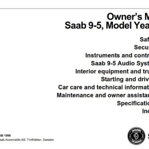 Saab 9-5 2000 Owner's Manual