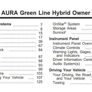 Saturn Aura Hybrid 2007 Owner's Manual
