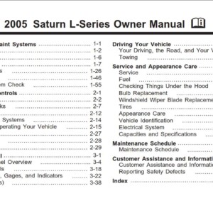 Saturn L-Series 2005 Owner's Manual