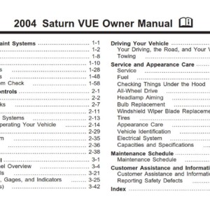 Saturn Vue 2004 Owner's Manual