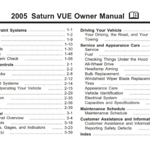 Saturn Vue 2005 Owner's Manual