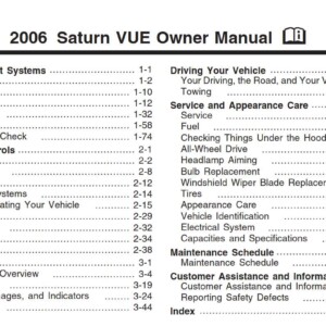Saturn Vue 2006 Owner's Manual