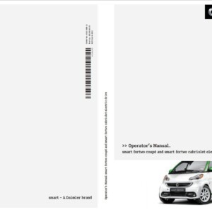 Smart Fortwo Coupe Cabriolet electric drive 2015 Owner's Manual
