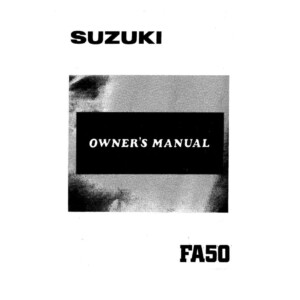 Suzuki FA50 1985 Owner's Manual