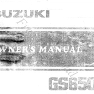 Suzuki GS650 G Owner's Manual