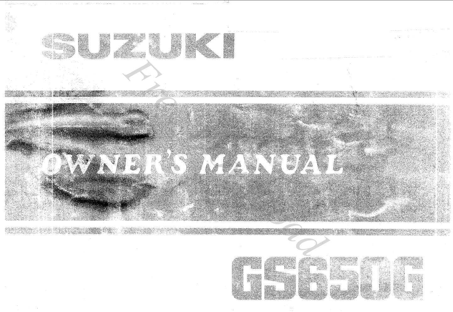 Suzuki GS650 G Owner's Manual – PDF Download