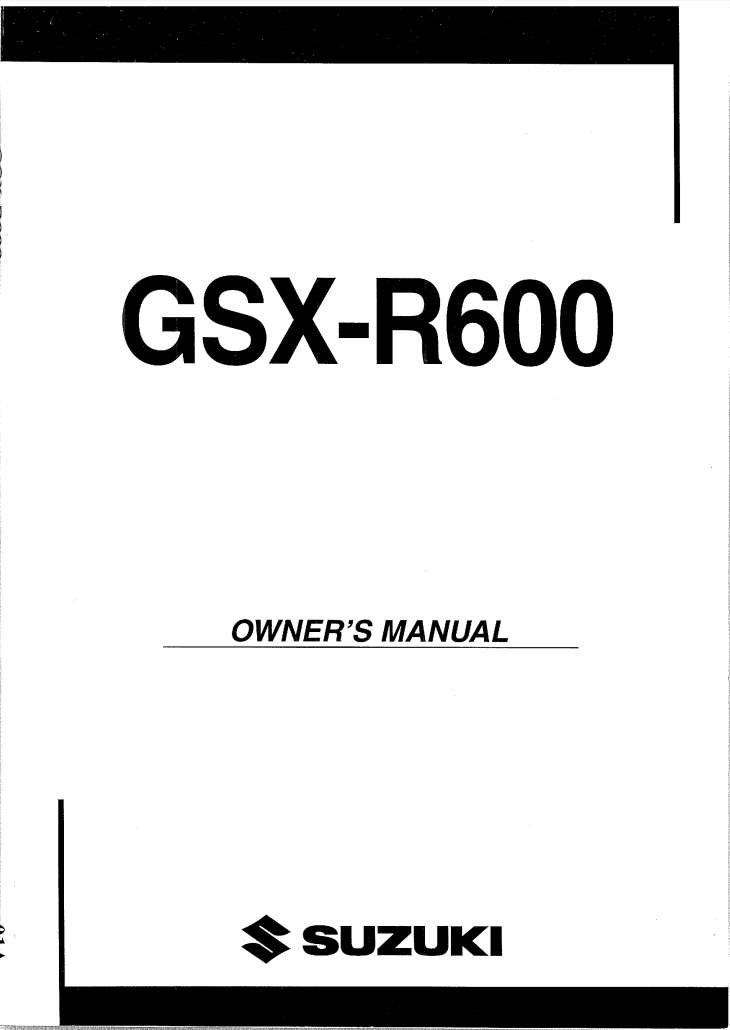 Suzuki GSX R600 2003 Owner's Manual – PDF Download