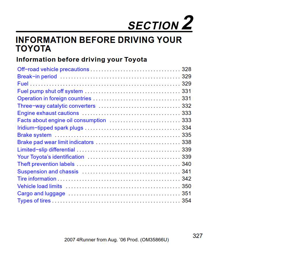 Toyota 4runner 2007 Owner's Manual