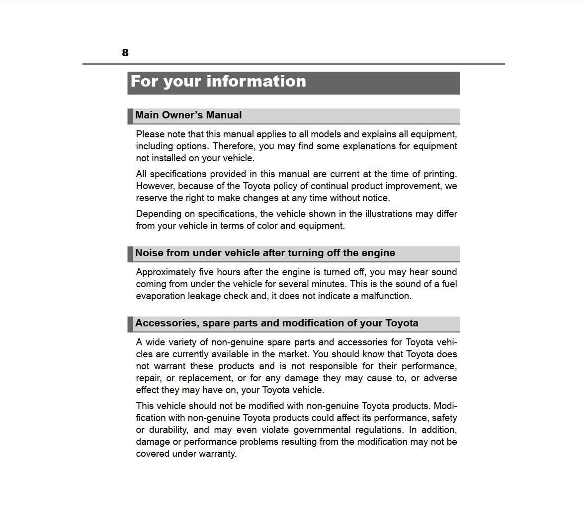 Toyota Avalon 2013 Owner's Manual