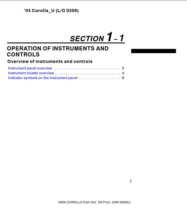 Toyota Corolla 2004 Owner's Manual - PDF Download