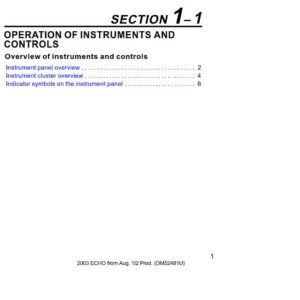 Toyota Echo 2003 Owner's Manual