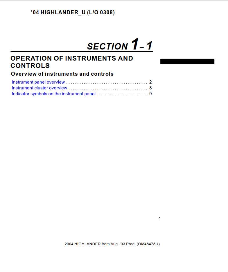 Toyota Highlander 2004 Owner's Manual