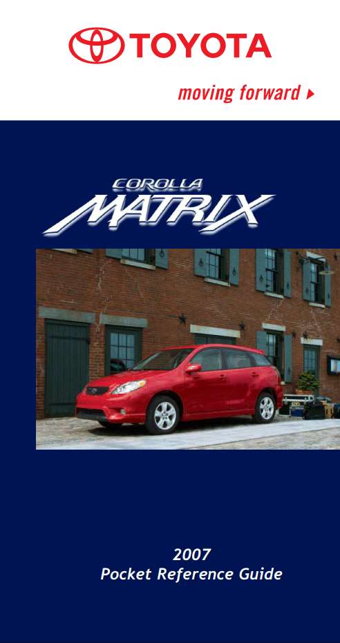 Toyota Matrix 2007 Owner's Manual