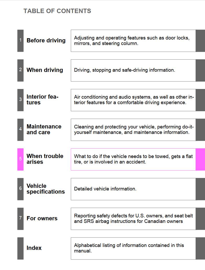 Toyota Matrix 2013 Owner's Manual