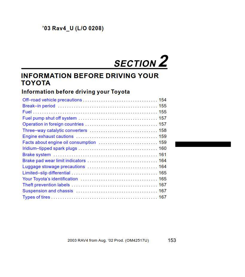 Toyota Rav4 2003 Owner's Manual