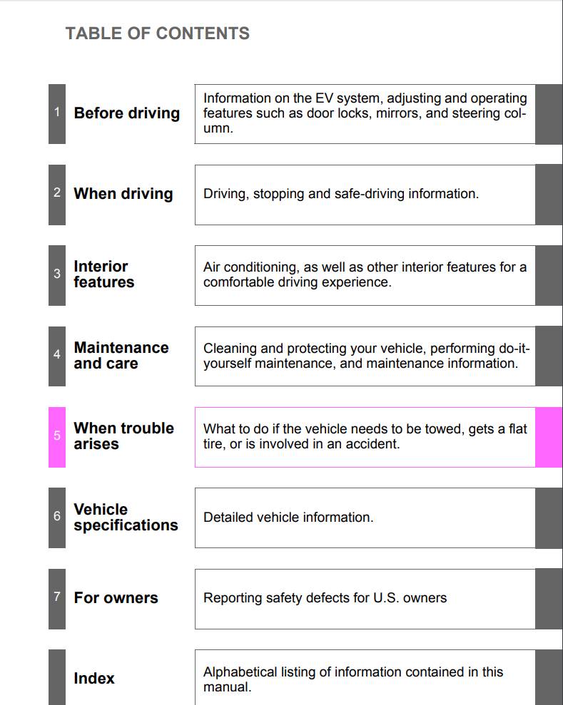 Toyota Rav4 Electric 2014 Owner's Manual