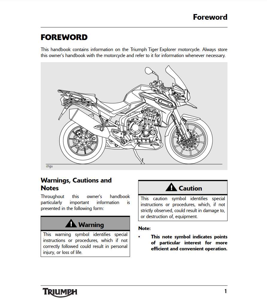 Triumph Tiger Exlorer 2011 Owner’s Manual