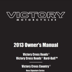 Victory Cross Roads 8Ball, Cross Country Tour 2013 Owner's Manual
