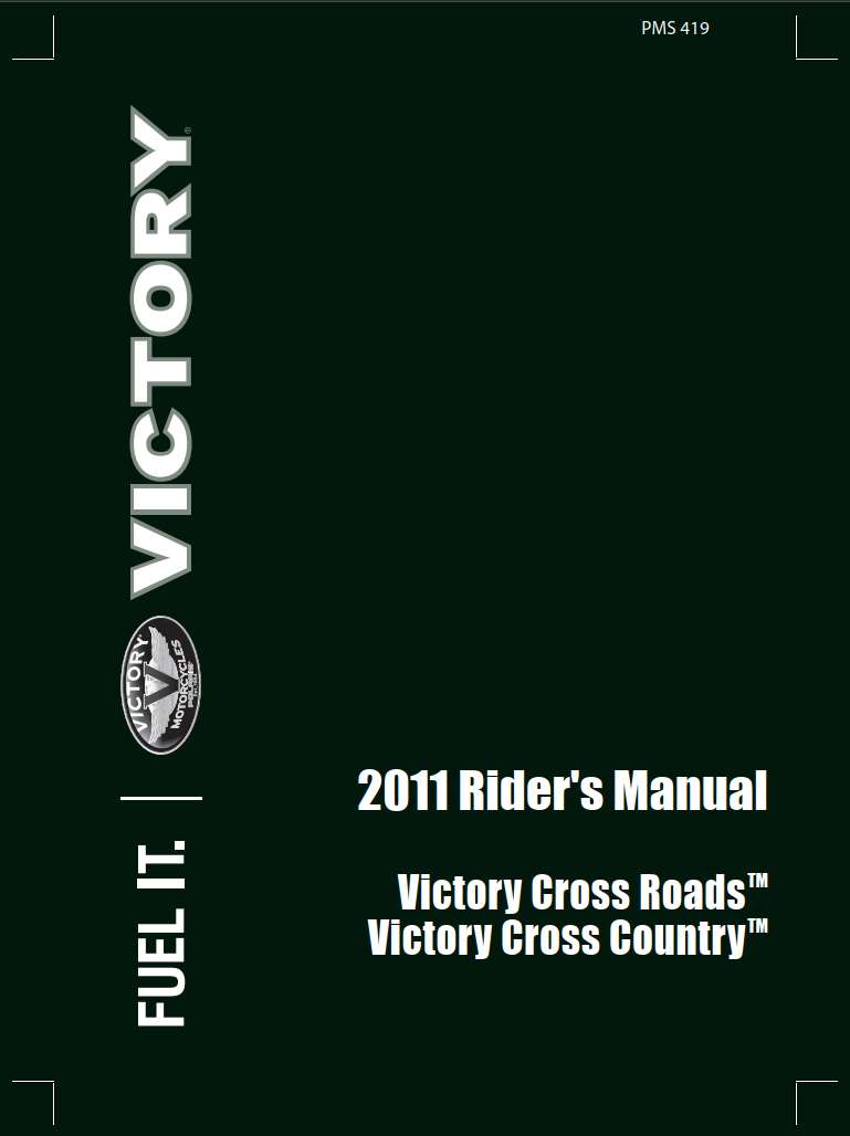 Victory Cross Roads, Cross Country 2011 Owner's Manual