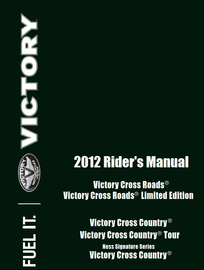 Victory Cross Roads, Cross Country Tour 2012 Owner's Manual