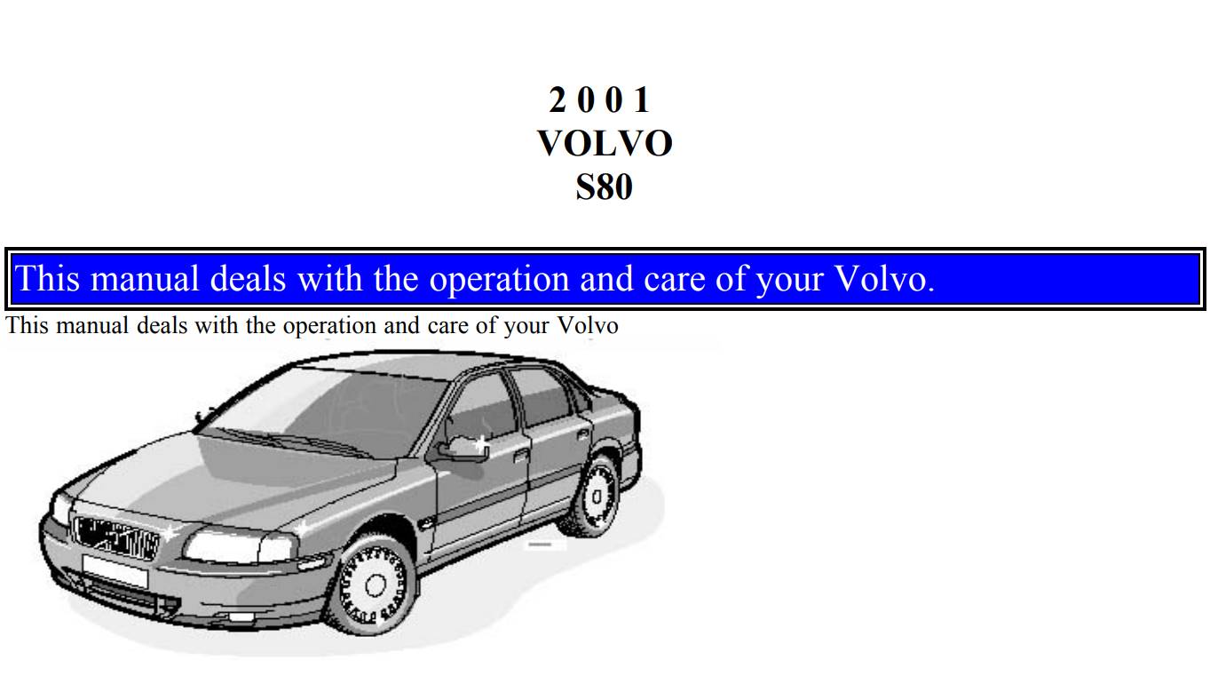 Volvo S80 2001 Owner's Manual PDF Download