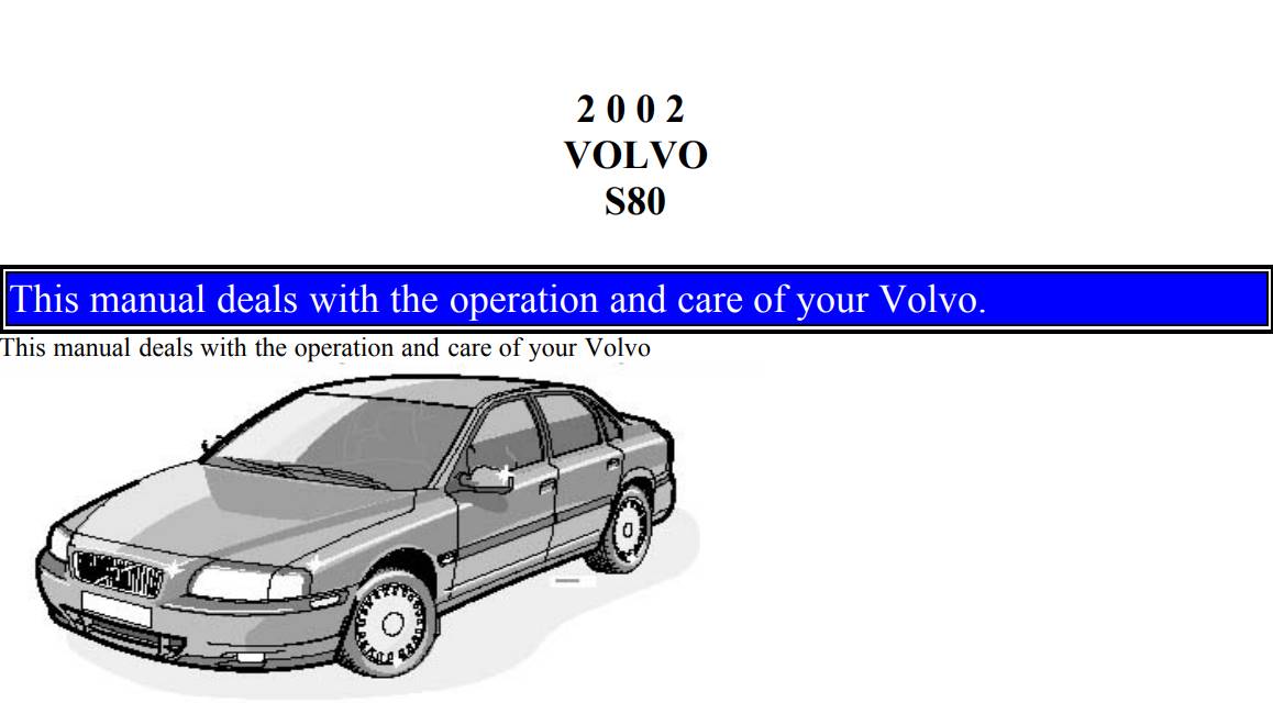 Volvo S80 2002 Owner's Manual PDF Download