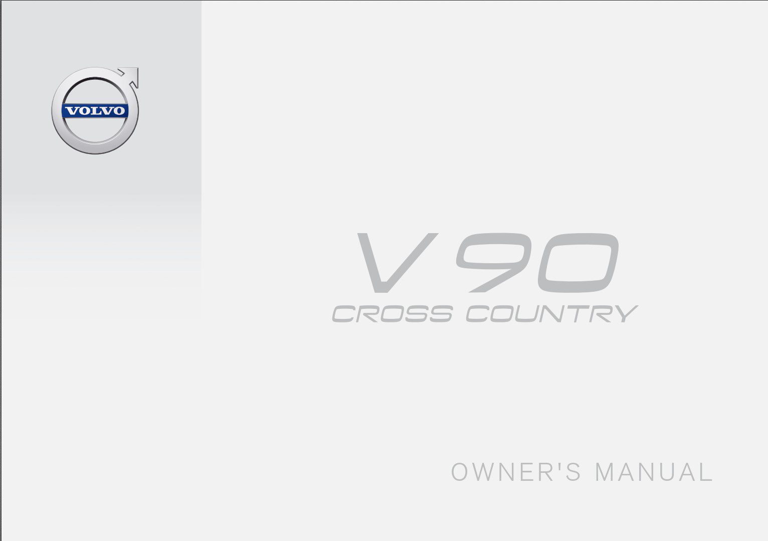 Volvo V90 Cross Country Owner's Manual