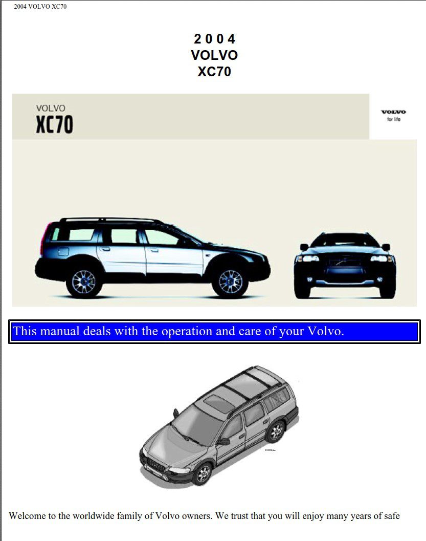 Volvo XC70 2004 Owner's Manual