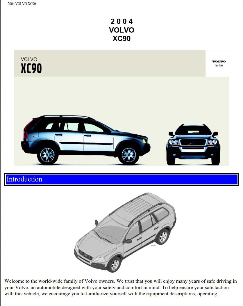 Volvo XC90 2004 Owner’s Manual PDF for FREE