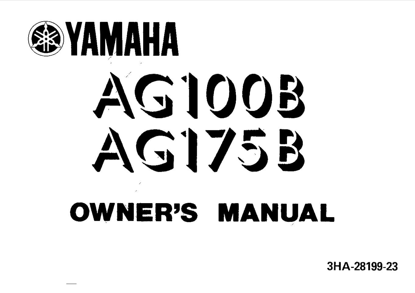 Yamaha AG100-175 B 1991 Owner’s Manual