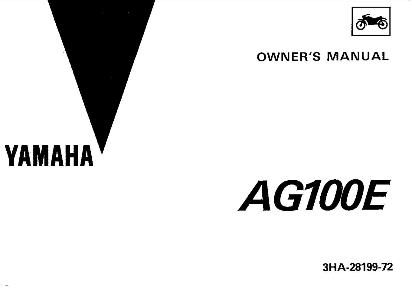 Yamaha AG100-175 E 1992 Owner’s Manual