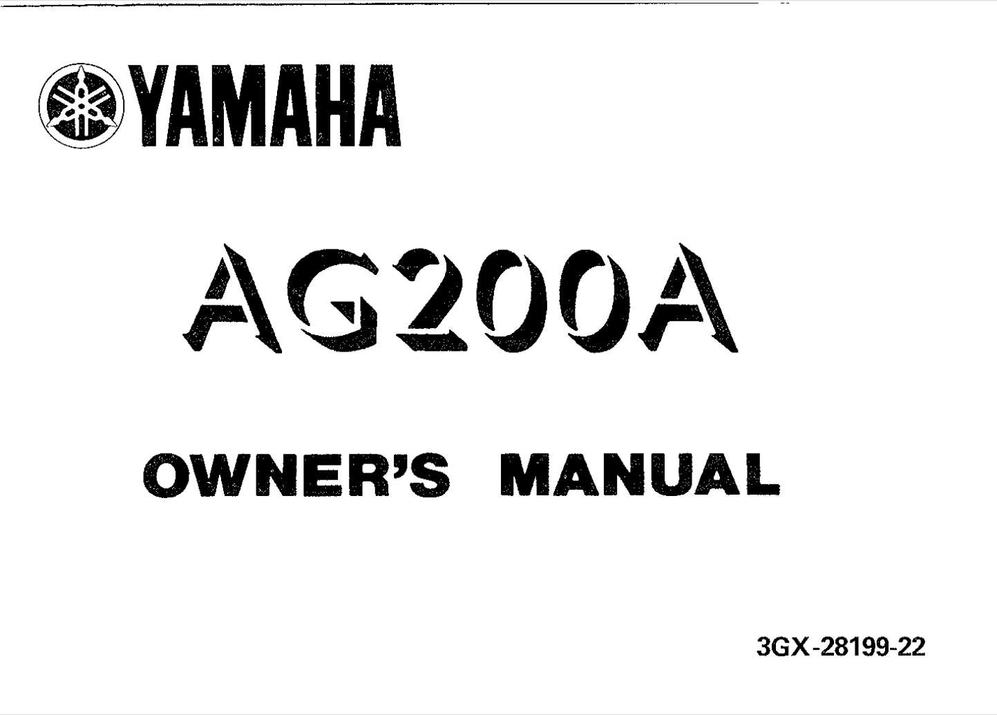 Yamaha AG200F A 1990 Owner’s Manual
