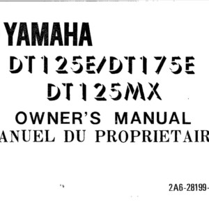 Yamaha DT125 (E) DT175 (E) DT125 (MX) Owner’s Manual