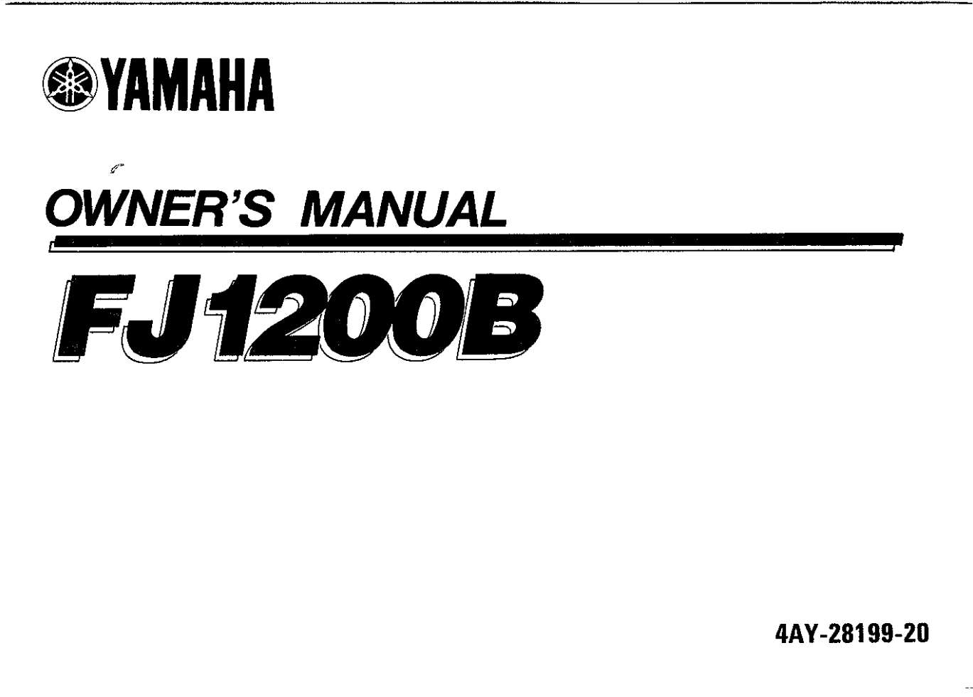 Yamaha FJ1200 B 1991 Owner’s Manual