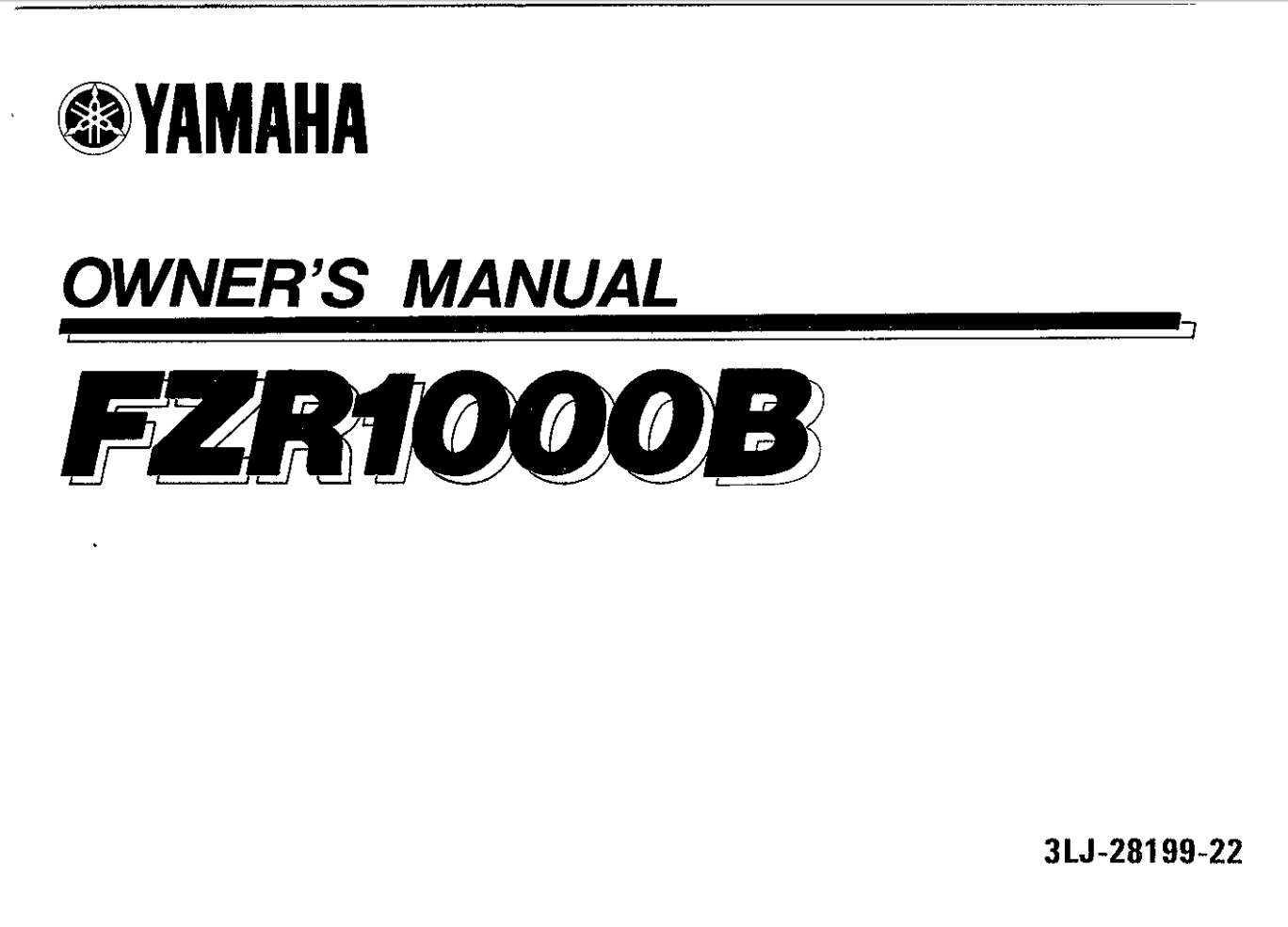 Yamaha FZS1000 B 1991 Owner’s Manual