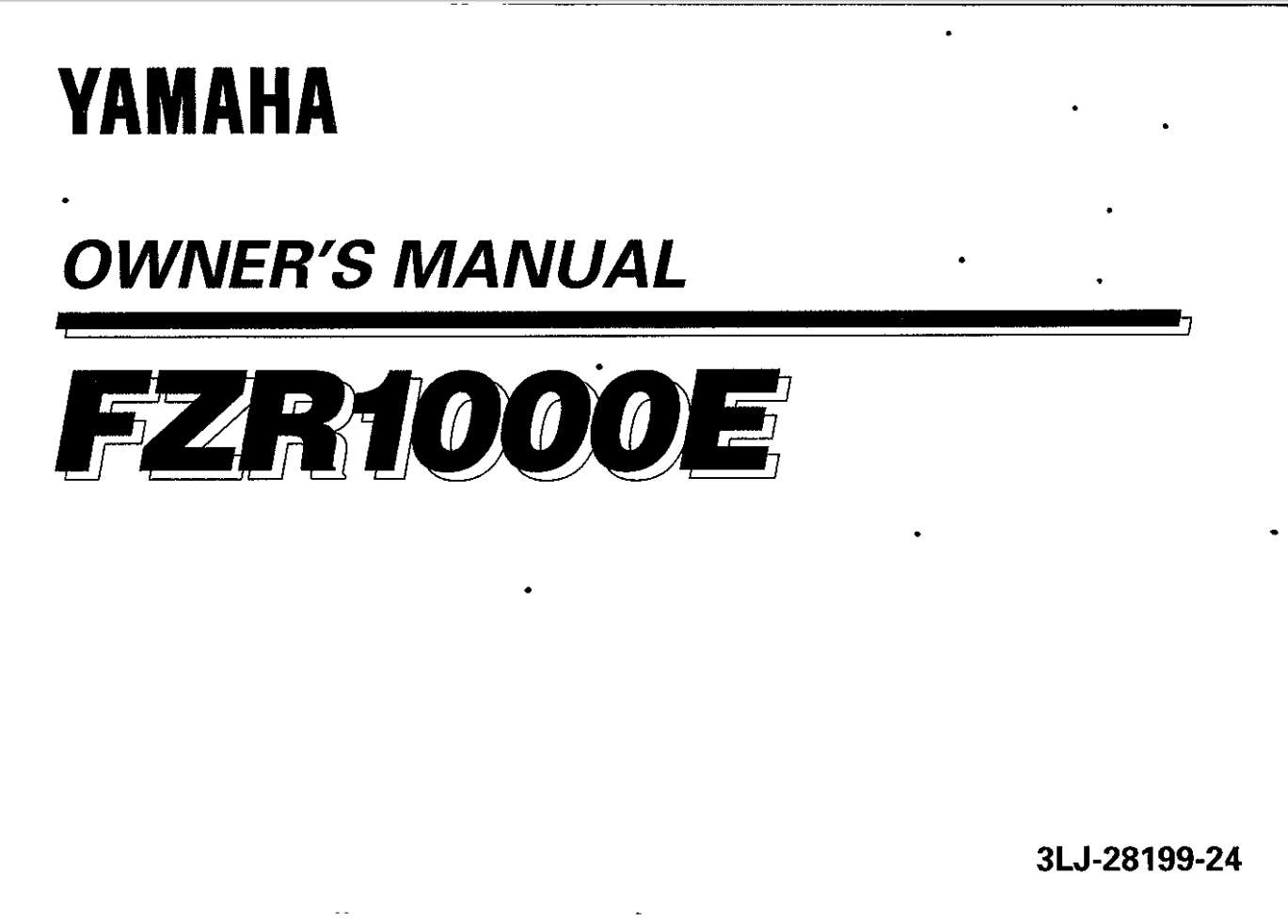 Yamaha FZS1000 E 1993 Owner’s Manual