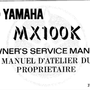 Yamaha MX100 K 1983 Owner’s Manual