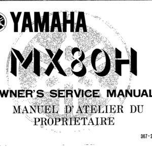 Yamaha MX80 H 1981 Owner’s Manual