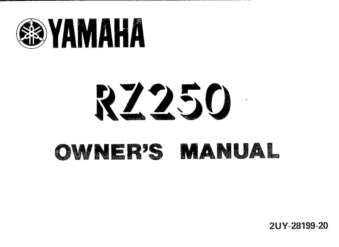 Yamaha RZ250 1988 Owner’s Manual