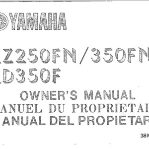 Yamaha RZ250FN 350FN RD350F 1985 Owner’s Manual