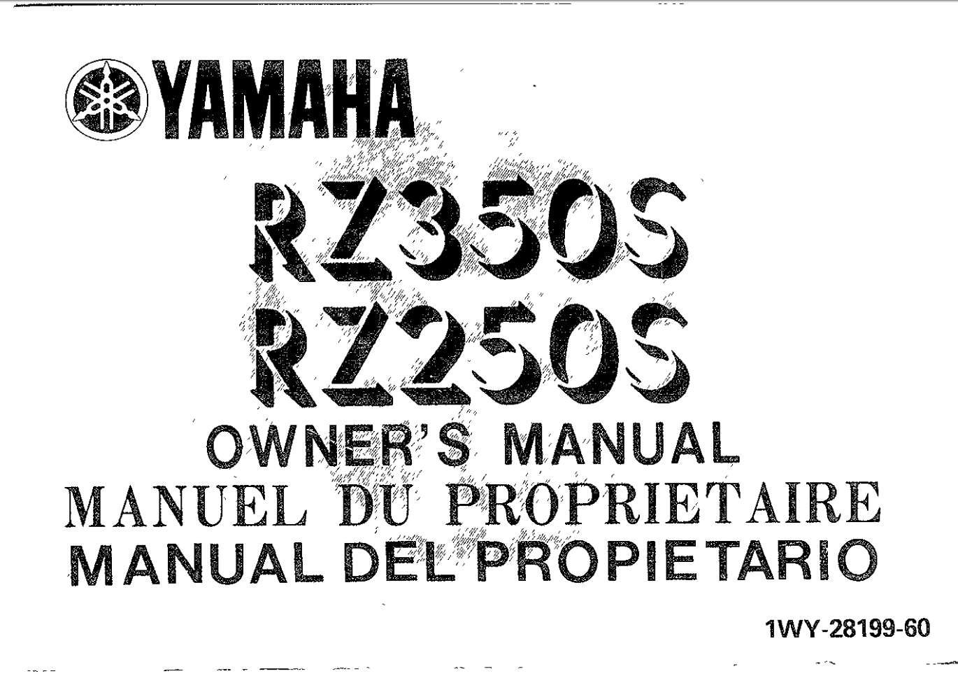 Yamaha RZ350 S (RZ250 S) 1987 Owner’s Manual