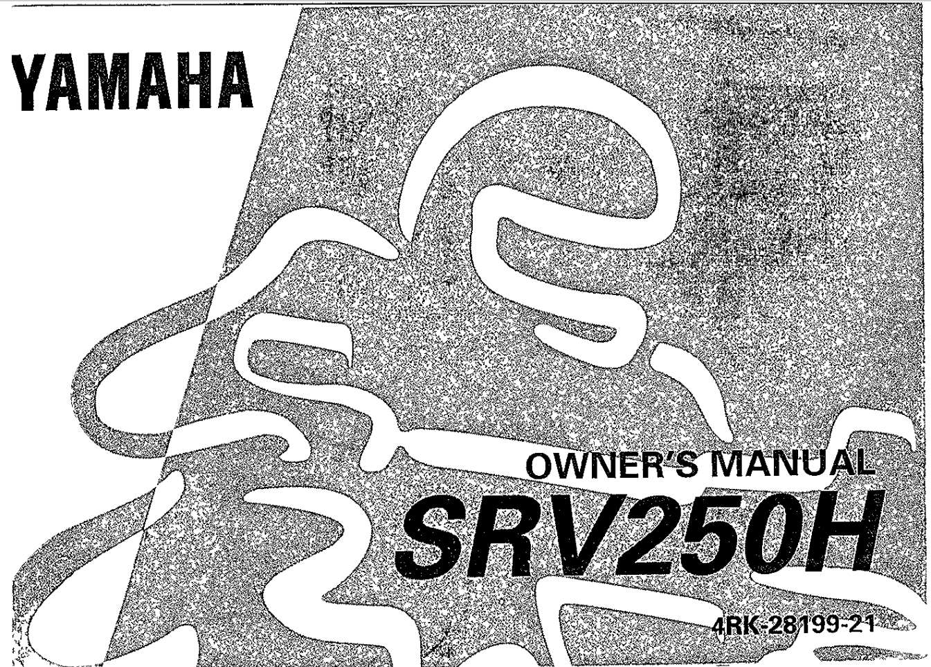 Yamaha SRV250 H 1996 Owner’s Manual