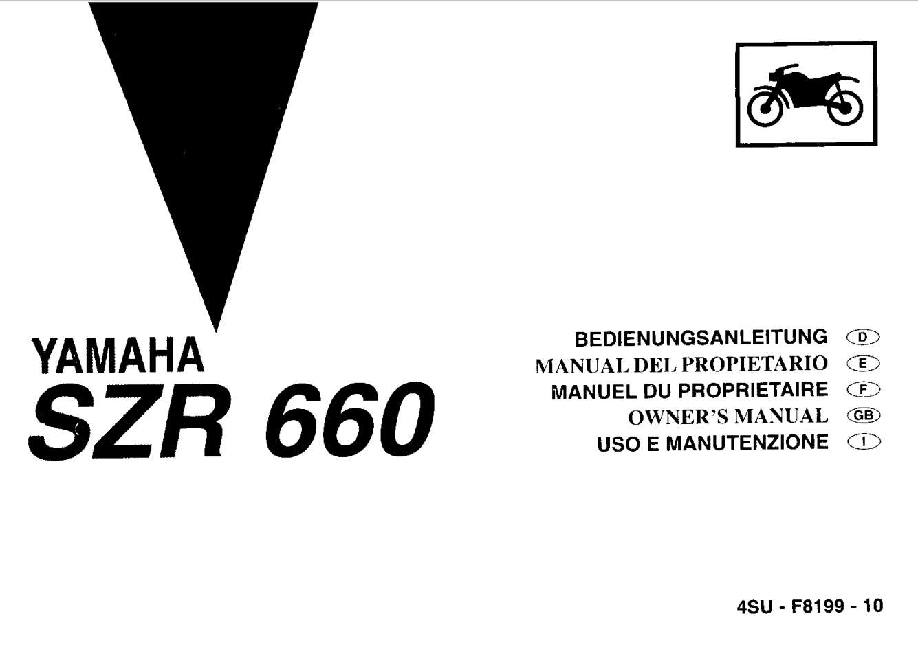 Yamaha SZR660 1996 Owner’s Manual