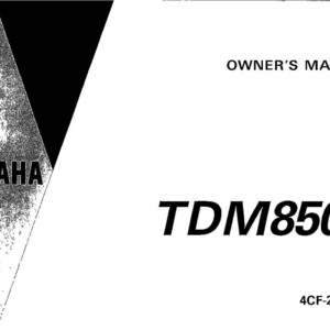 Yamaha TDM850 B 1992 Owner’s Manual