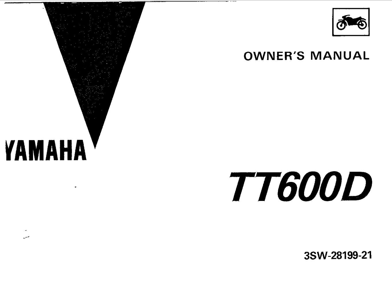 Yamaha TT600 D 1992 Owner’s Manual