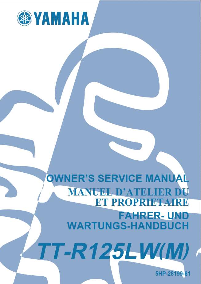 Yamaha TTR125 LWM 2001 Owner’s Manual