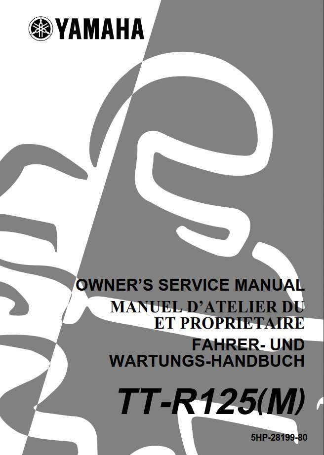 Yamaha TTR125 M 2000 Owner’s Manual