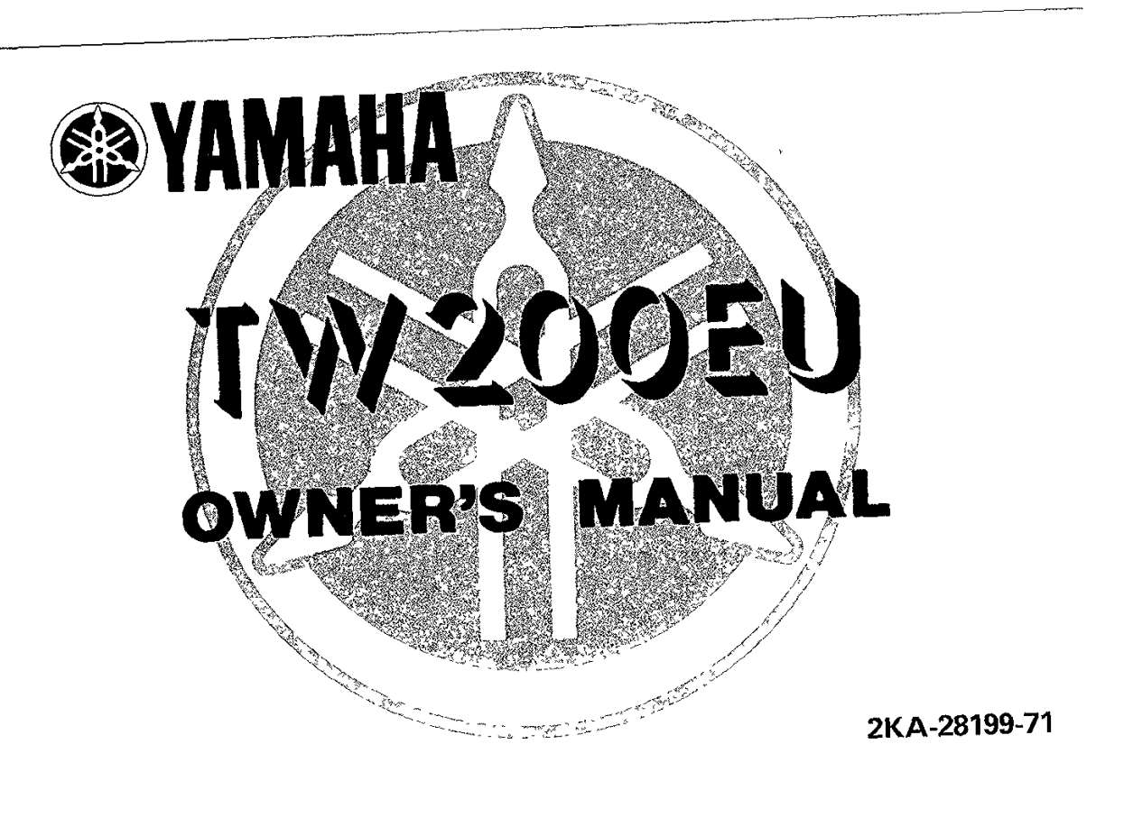 Yamaha TW200 EU 1988 Owner’s Manual