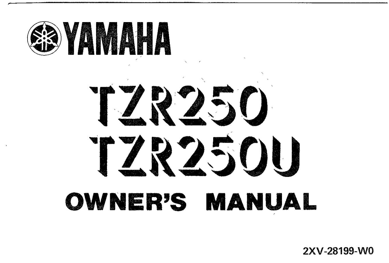 Yamaha TZR250 U 1988 Owner’s Manual
