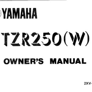 Yamaha TZR250 W 1989 Owner’s Manual